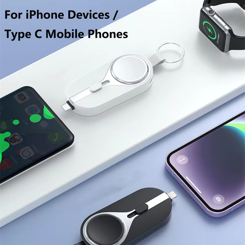 Mini Power Bank 3000 mAh kabelloses Ladegerät für Apple Watch und iPhone in Purple - Bild 2