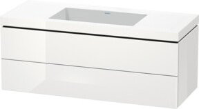 Duravit Waschtischunterschrank L-Cube c-bonded, Wandhängend, Weiß Hochglanz, 2 Schubladen, B: 120 cm, T: 48 cm, H: 50 cm - Bild 1