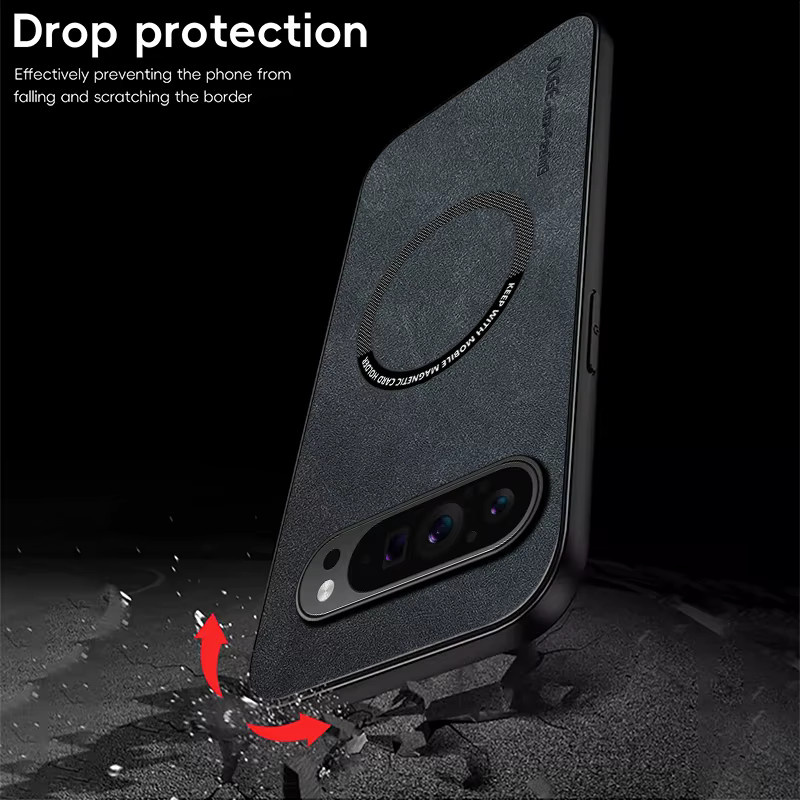 Retro Business PU-Leder Schutzhülle für Google Pixel 10, 9 und Pro XL 5G in Braun mit magnetischer Aufladung und stoßfestem Design - Bild 2