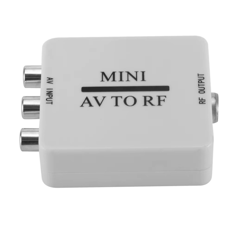 ALLOYSEED AV-zu-RF-Videokonverter Mini-Adapterbox in Weiß mit RF 67,25/61,25 MHz TV-Umschalter - Bild 3