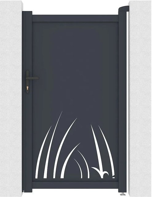 Vente-unique Eingangstor Brameno aus Aluminium in Anthrazitgrau, Breite: 103 cm - Bild 1