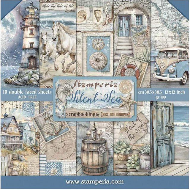 Stamperia Scrapbook-Block Silent Sea in Multicolor - Bild 1
