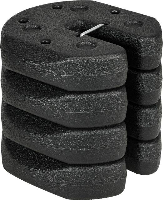 Outsunny Pavillonstandfüße 4er-Set aus schwarzem HDPE mit 12 kg Gewichten, Befestigungsstiften und Transportgurt zur Standsicherung für Faltpavillons und Partyzelte - Bild 1