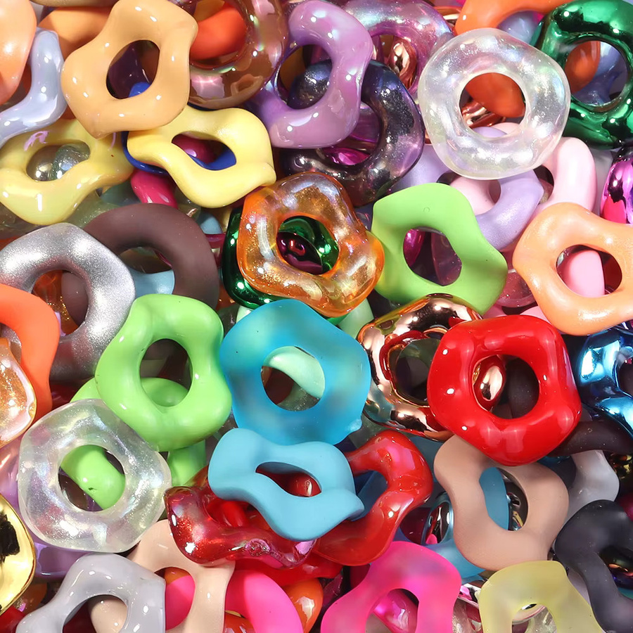 Louleur Perlen, Acryl, Donut Spacer, 16 mm, Candy Farbe - Bild 5