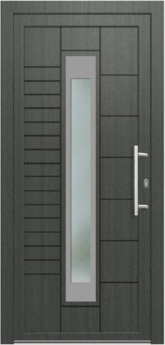 KNOCK Kunststoff-Haustür Robusto in Grau mit Glaseinsatz, modern, B: 110 cm, H: 210 cm - Bild 1