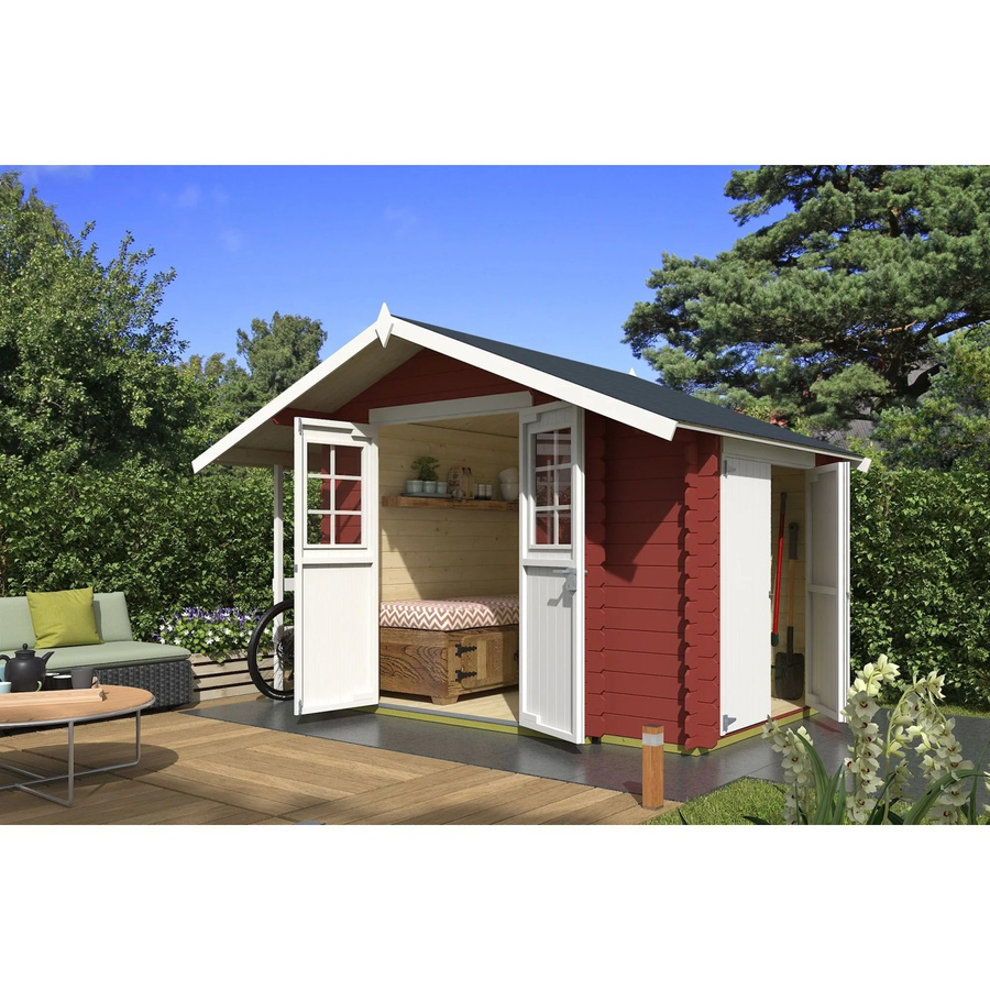 Holz-Gartenhaus Lasita Vilano mit Satteldach in Schwedenrot, B/H/T: 352,5 x 228 x 200 cm - Bild 3