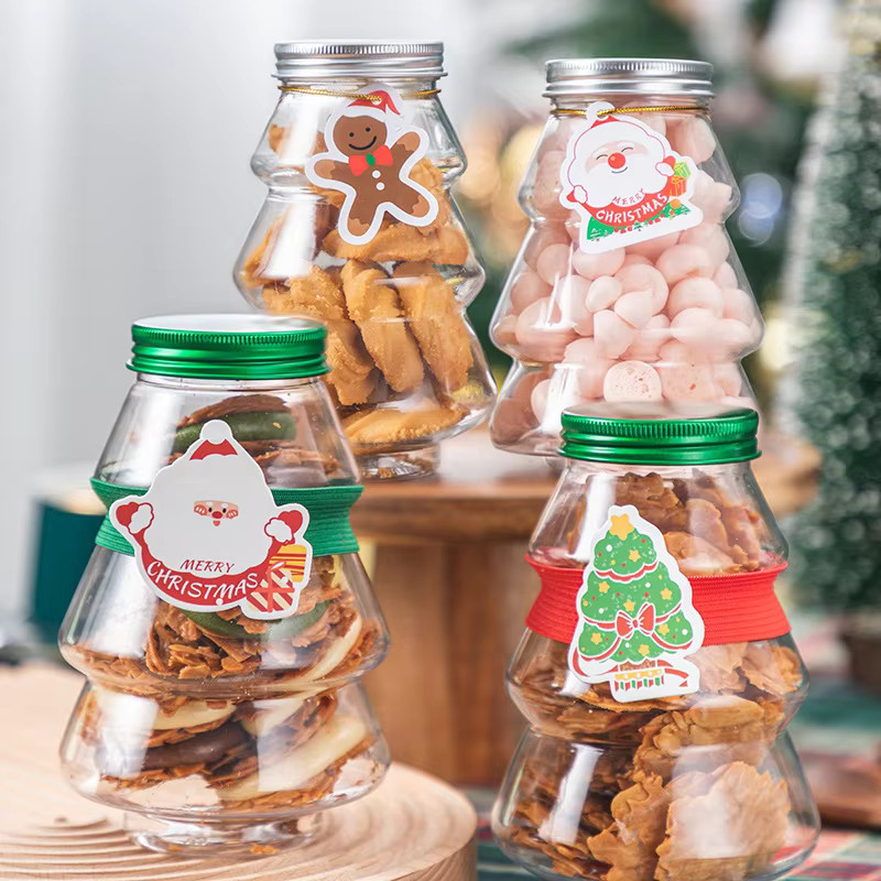 Transparentes Weihnachtsbaum-Glas für Süßigkeiten und Snacks als DIY-Geschenkverpackung, Höhe: 14,0 cm, Breite: 8,0 cm - Bild 2