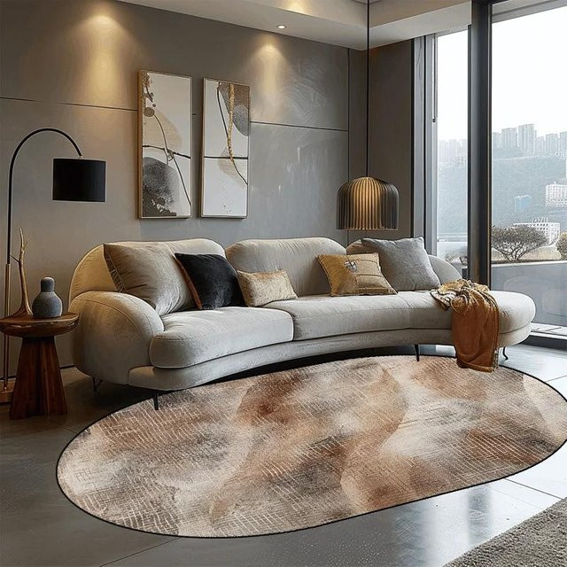 Karpetti Ovaler Teppich im Nordischen Stil, Beige, Waschbar, B x L: 60 x 90 cm - Bild 1