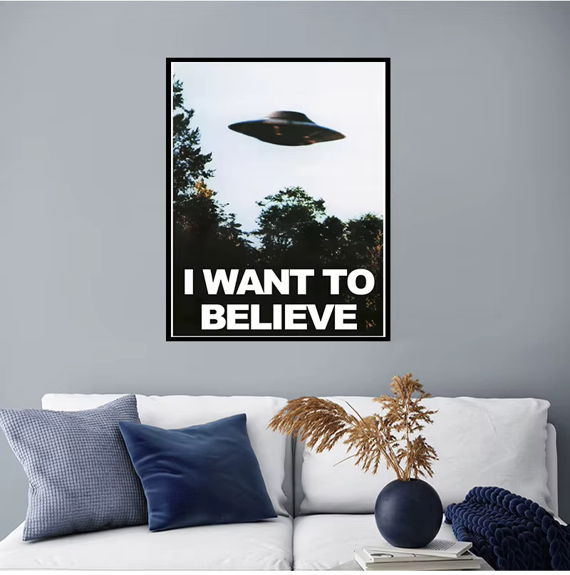 The X Files UFO Wandbild Potdemiel Motiv auf Leinwand, dekorativer Kunstdruck in Mehrfarbig für deine Heimdekoration - Bild 2