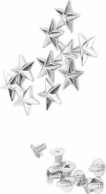 GoolRC 10 Stück Metall-Stern-Nieten in Silber für Lederhandwerk und DIY-Dekoration, Durchmesser: 14 mm - Bild 1