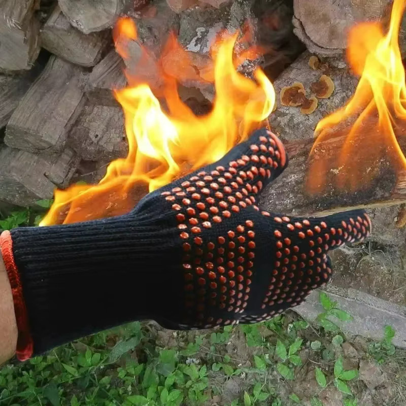 INMAICH Hitzebeständige Küchenhandschuhe in Blau, rutschfeste und feuerfeste Grillhandschuhe für den Ofen und zum Grillen - Bild 5