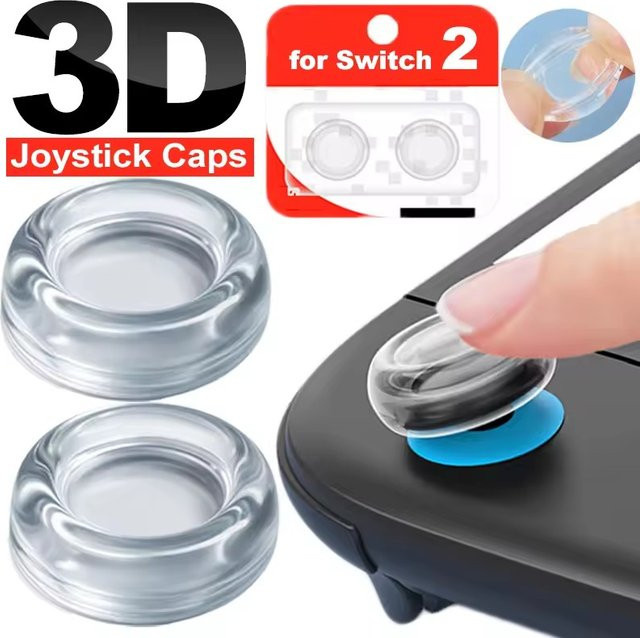 Nintendo Switch 2 Silikon-Joystick-Kappen für Joypads, transparente und rutschfeste Daumengriffkappen für Thumbsticks - Bild 1
