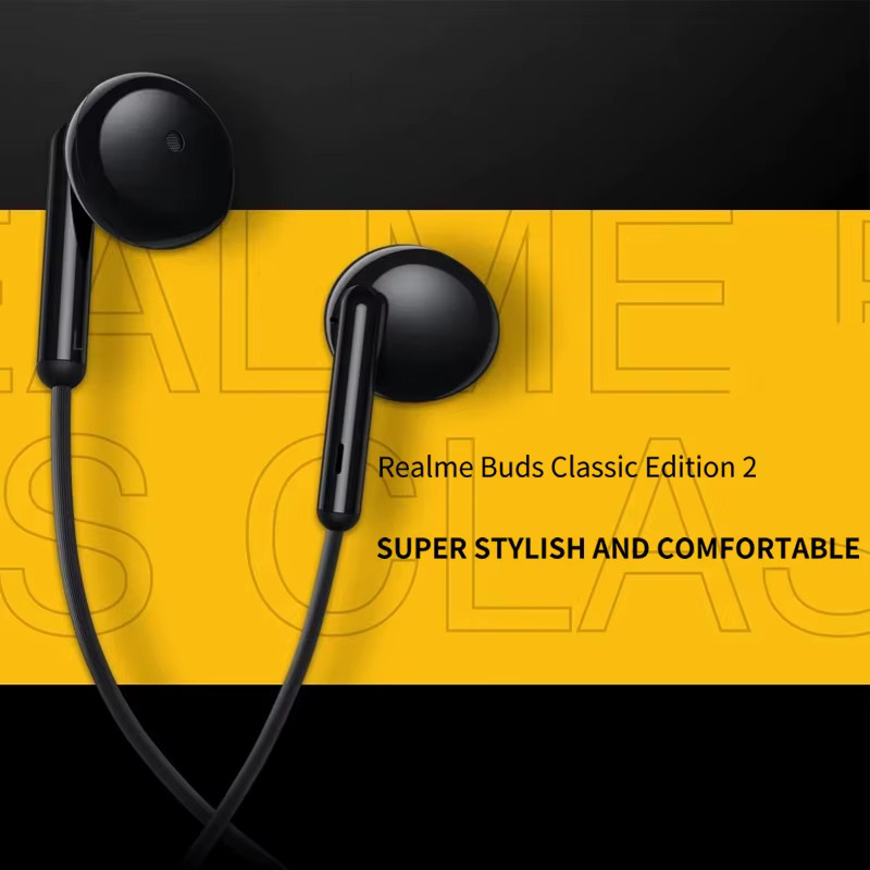 Realme Buds Classic RMA2005 Kabelgebundene Semi-in-Ear Kopfhörer mit USB-C Anschluss und HD-Mikrofon in Schwarz oder Weiß - Bild 2
