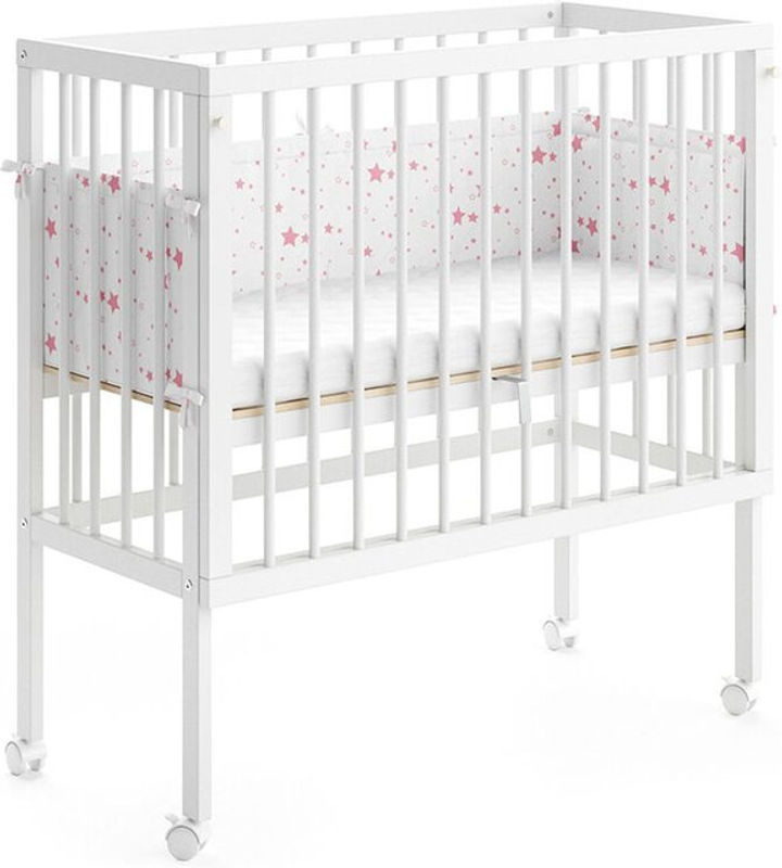 VitaliSpa Beistellbett SOPHIE Babybett Stillbett in Weiß aus Massivholz mit abnehmbarem Seitenteil - Bild 2