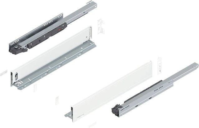Blum Legrabox Pure Set Schubladenauszug Tip-On Vollauszug Seidenweiß, Tiefe: 550 mm, 1 Paar - Bild 1