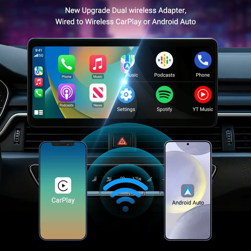XUDA 2-in-1 Wireless CarPlay und Android Auto Adapter in Schwarz für Nissan, Plug-and-Play Smart Mini Box - Bild 3