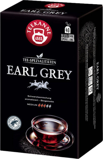 Teekanne Earl Grey, Schwarzer Tee, Teebeutel, 40 Stück, 80g - Bild 1