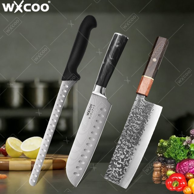 WXCOO Handgeschmiedetes Multifunktionales Küchenmesser in Silber für Fleisch und Obst - Bild 1