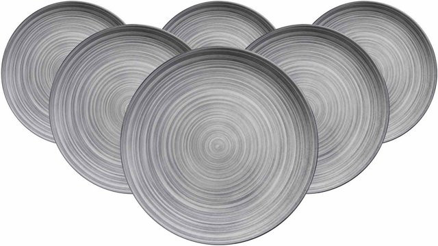 Ritzenhoff & Breker Speiseteller Sendai Wirbel in Grau, 6er Set, Durchmesser: 27 cm - Bild 1
