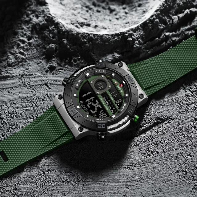 NAVIFORCE Armbanduhr, Digitaluhr, Silikon, Schwarz, Herren - Bild 1