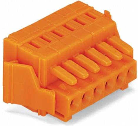 WAGO Buchsengehäuse-Kabel 734 Polzahl 9 in Orange, Rastermaß: 3.81 mm, 50 Stück - Bild 1