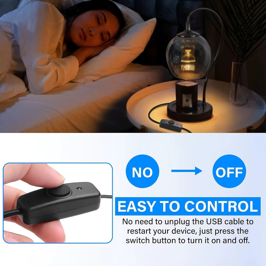 2-in-1 Mikro-USB und USB-C Ladekabel mit Ein- und Ausschalter in Schwarz - Bild 3
