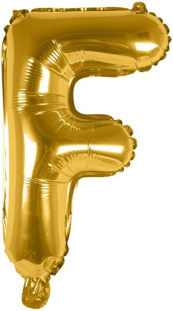 Rico Design Folienballon Buchstabe F in Gold, Höhe: 36 cm - Bild 1