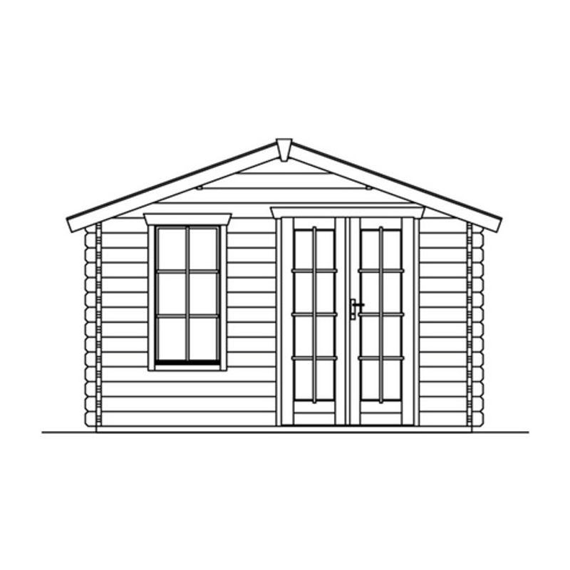 SKANHOLZ Gartenhaus Langesund aus Holz in Beige, B/H/T: 380 x 264 x 250 cm - Bild 2