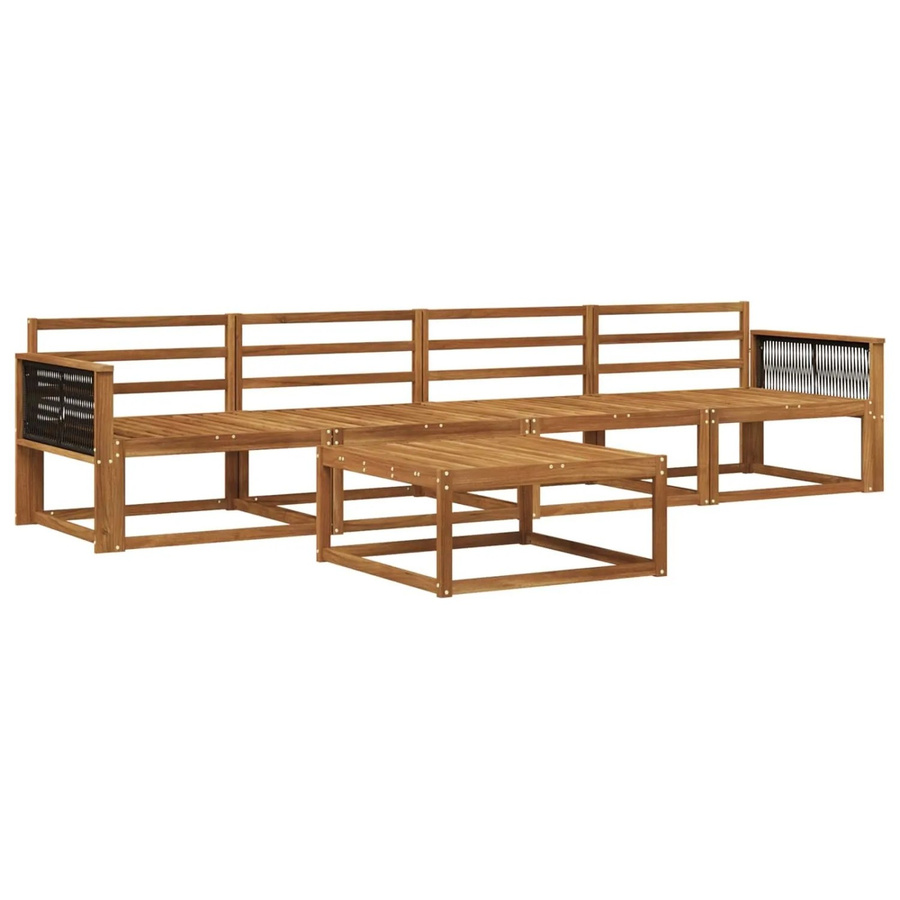 vidaXL Outdoor-Sofagarnitur aus Massivholz Akazie in Braun, 5-teiliges Set mit Tisch und Sofas - Bild 2