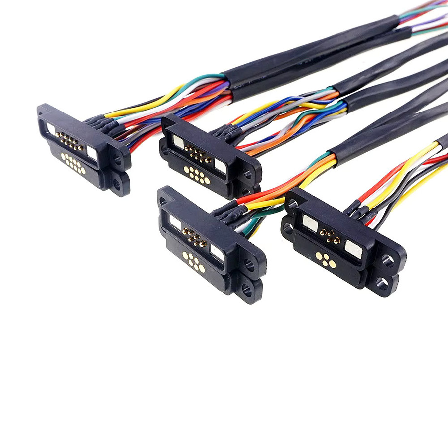 RTLECS Magnetischer Steckverbinder Doppelreihig Pogopin Stecker und Buchse in Schwarz, 2,0 mm Federkontakt, Wasserdicht IP67 - Bild 5