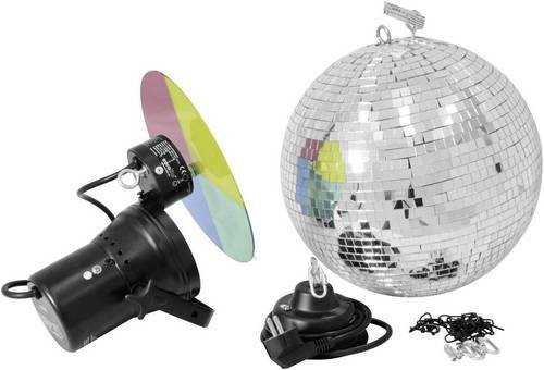 Eurolite Halogen Discokugel-Set mit Motor und Farbwechselscheibe, Durchmesser: 30 cm, Multicolor - Bild 1