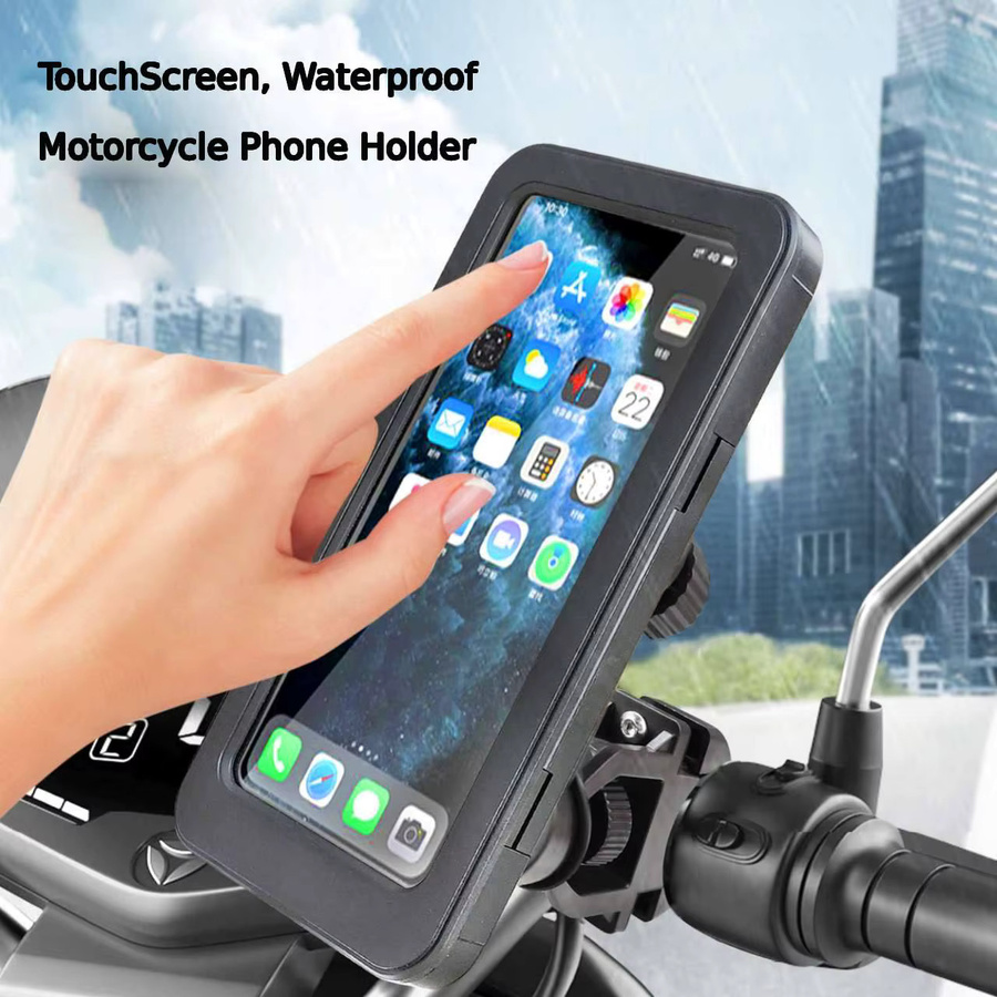 Universal Handyhalterung für Motorrad und Fahrrad mit 360 Grad Verstellbarkeit für GPS und Navigation, Schwarz - Bild 3