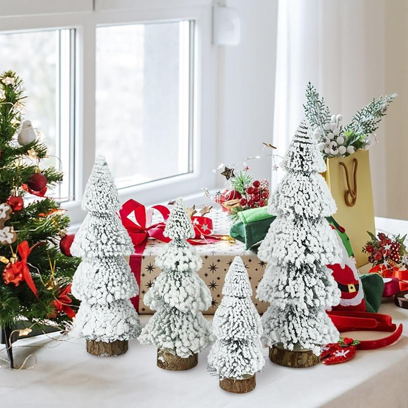 Love Home Garden Mini-Christbaumschmuck als hängendes Hängeornament in Form eines weißen Schnee- und Kieferbaums mit Zapfen für deine Weihnachtsdekoration - Bild 5