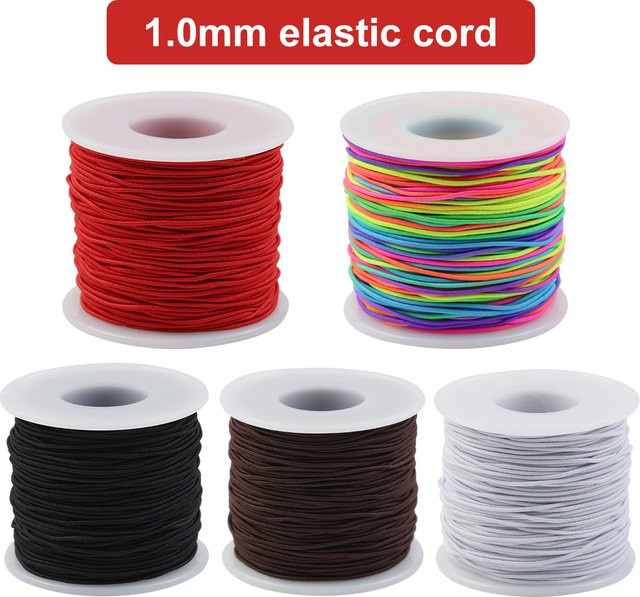JHNBY Perlenschnur, elastisch, mehrfarbig, 50 Meter, 1 mm - Bild 1