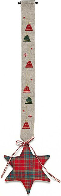 Rico Design Behang Glocke mit Stern aus Leinen, B: 17 cm, H: 62 cm - Bild 1