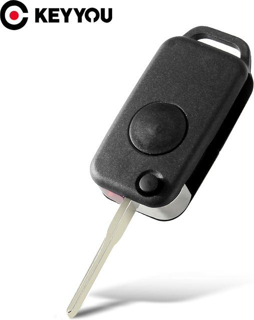 Keyyou Smart Remote Autoschlüssel Shell Fob Case Ersatz für Mercedes Benz W168 W124 W202, Farbe: Schwarz - Bild 1