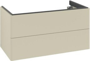 V&B Waschtischunterschrank Antao mit Auszugbeleuchtung, Farbe: Grau lackiert, B/T/H: 98,8 x 50,4 x 49,6 cm, ohne Front - Bild 1