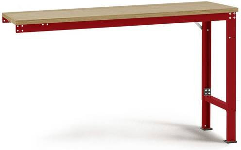 Manuflex AU8135.3003 Arbeits-Anbautisch UNIVERSAL Spezial mit Multiplexplatte, Rubin-Rot, B/T/H: 200 x 120 x 72,2-102,2 cm - Bild 1