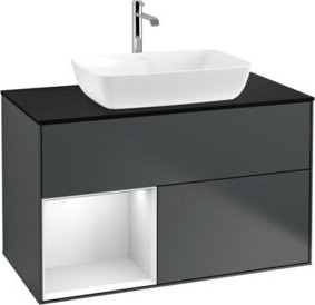 V&B Waschtischunterschrank Finion 100 Wandbeleuchtung in Weiß lackiert B/T/H: 100 x 50,1 x 50,1 cm - Bild 1