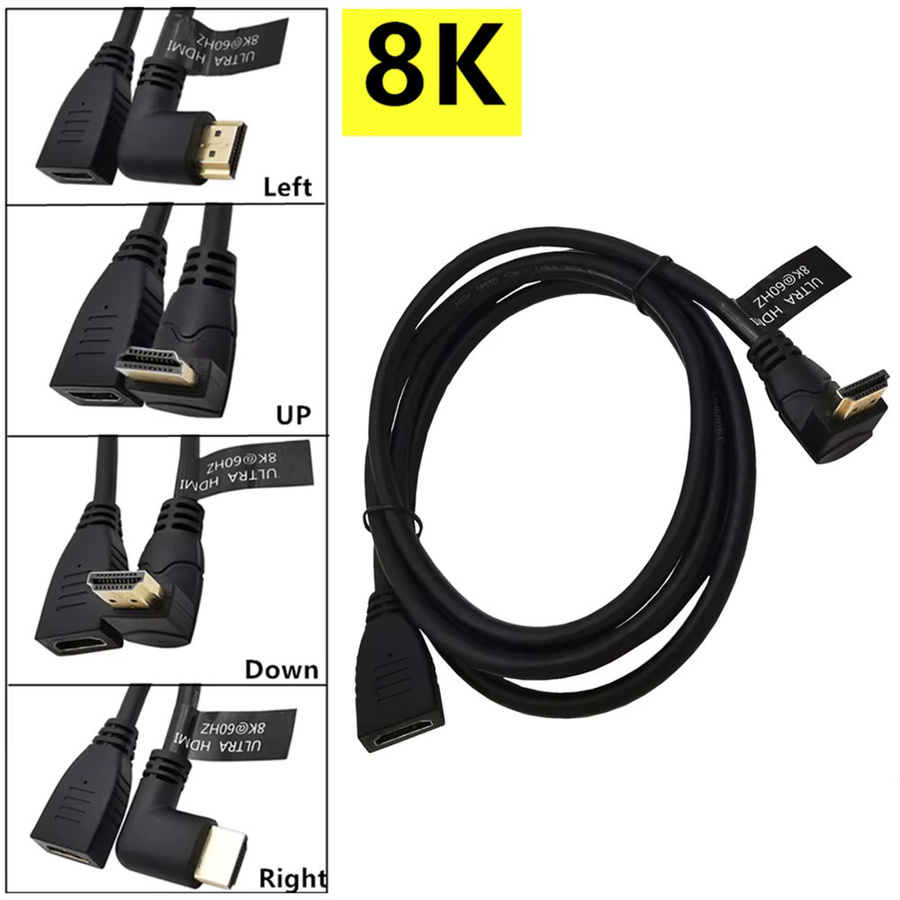 BSN HDMI 2.1 Verlängerungskabel in Schwarz für 8K60, 4K120 und 144Hz High-Speed Stecker-zu-Buchse Adapter Anschlusskabel - Bild 4