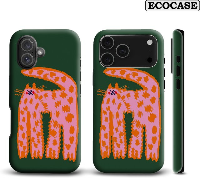 Handyhülle mit verspieltem gepunktetem Katzenmuster für iPhone 11 bis iPhone 17 Pro Max Plus mit doppelschichtiger Rückseite - Bild 1