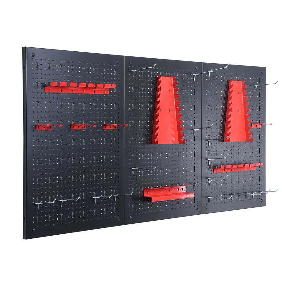 Floordirekt Werkzeugwand Parker Lochwand Set aus Metall in Schwarz Rot mit 3 Platten - Bild 2