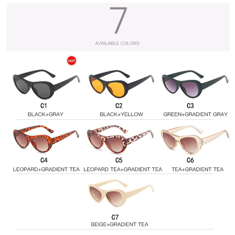 Samjune Sonnenbrille Oval, Vollrand, Kunststoff, Weiß, Schwarz, Unisex - Bild 5