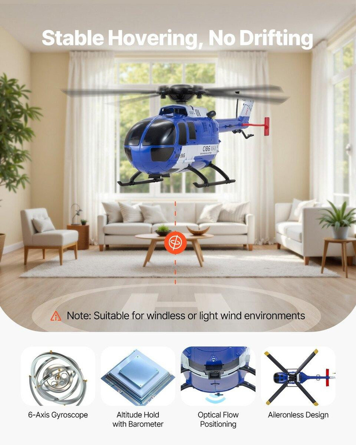 Buying Solutions MB RC-Hubschrauber Fernsteuerung mit LED-Licht und 6-Achsen-Gyroskop - Bild 3