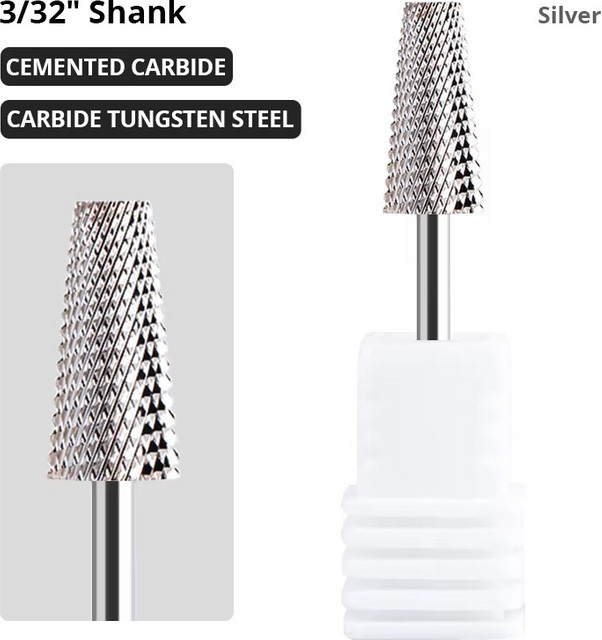 FUMOSIK 3in1 Titan-Schleifkopf, Nagelbohrer aus Wolframstahl, Metallic - Bild 1