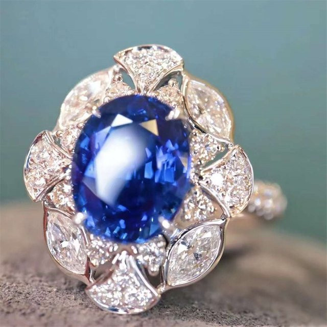 Huitan Ring, Blau, Zirkonia, Silber, Damen - Bild 1