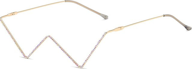 Kammt Halbrand Brille mit Strasssteinen, Damen, Metall - Bild 1