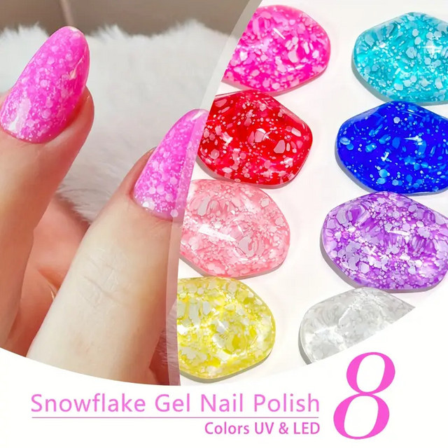 Faandin Nagellack-Gel, Schneeflocken-Glitzer, 7 ml - Bild 1