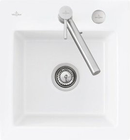 Villeroy & Boch Subway 45 XS Flat bündige Keramik-Spüle in Weiß mit Ablagegarnitur und Excenterbetätigung - Bild 1