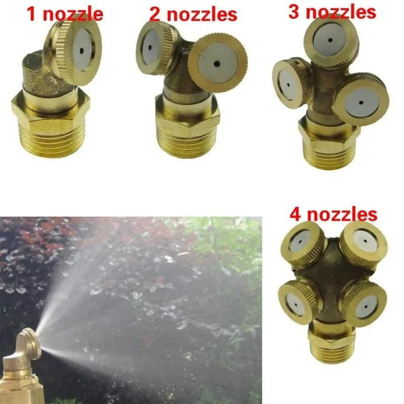 Vernebelungsdüse aus Messing von meettingyou, gold, 1/2 Zoll, einstellbare Zerstäubungsspray Düse für Gartenrasenbewässerung und Wassersprinkler - Bild 4